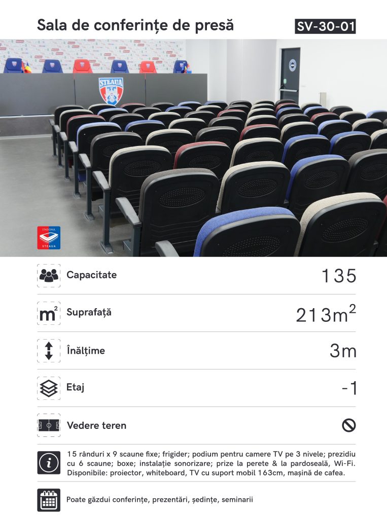 Sală de conferințe de presă la Stadionul Steaua