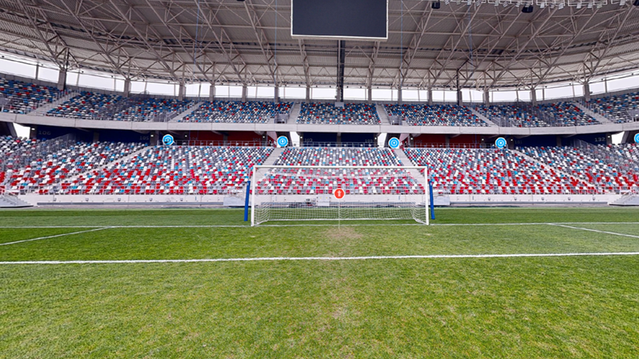 Captură din turul virtual 3D al Stadionului Steaua, perspectiva 3
