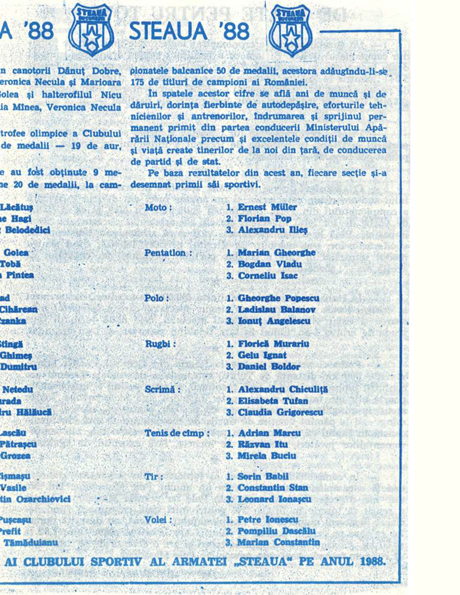 Pagină din programul meciului Steaua – Corvinul 5